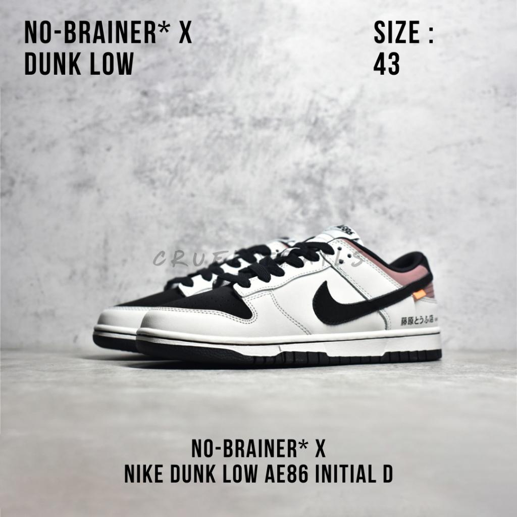 READY STOCK SIZE 43 - no-brainer* x Nike Dunk Low AE86 Initial D (AE 86) BNIB ORIGINAL MATERIAL