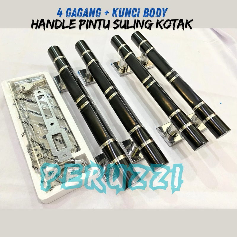 BARU Gagang Pintu Rumah 35 cm Handle Pintu Minimalis SULING KOTAK FULL HITAM/PUTIH Pegangan Pintu