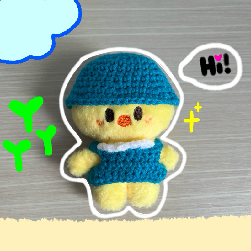 [ bbokurochet ] baju rajut boneka  seragam anak tk/ crochet custom kindergarten doll 10 cm skzoo bbo