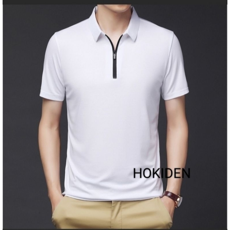 KAOS KERAH PRIA RESLETING / KAOS PRIA LENGAN PENDEK GAYA KOREA / BAJU KERAH KEKINIAN