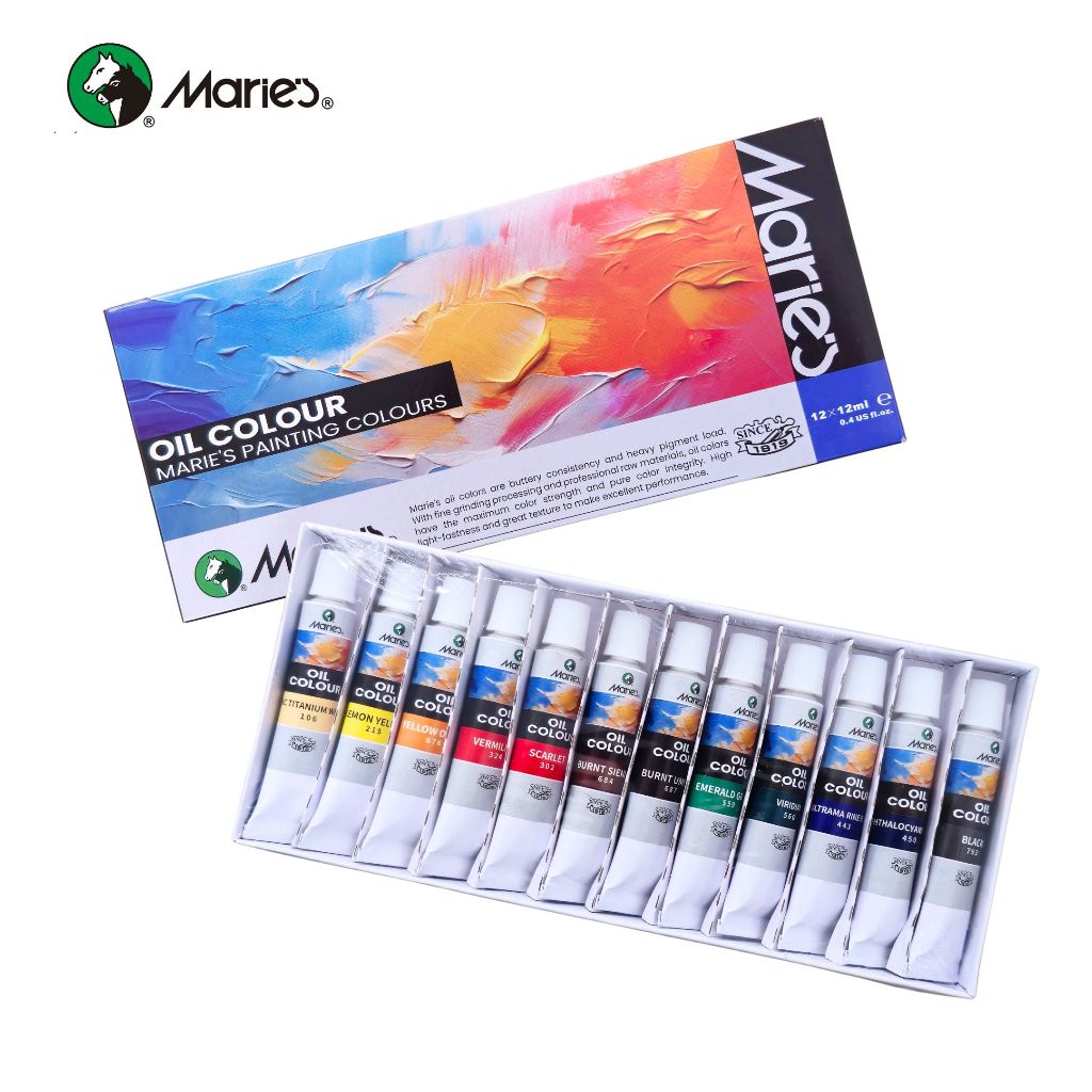 

Oil Colours / Cat Minyak Maries 12 warna @12ml E1386B