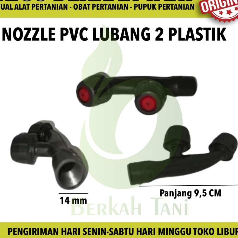 NOZZLE PLASTIK 1 LUBANG 2 NOZZLE ( Nosel/nozzle sprayer 1 lubang 2 nozzle )