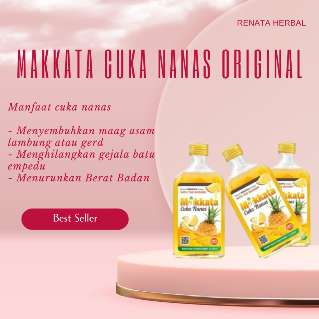

Original MAKKATA Natural Pineapple Vinegar With The Mother Makkata Cuka Sari Nanas Utuh Bebas Gula & Air
