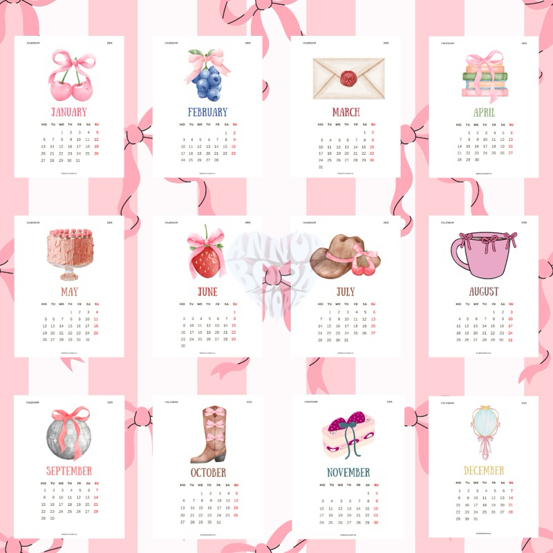 

DESK CALENDAR 2025 / STANDING CALENDAR 2025 / KALENDAR MEJA AESTHETIC 2025