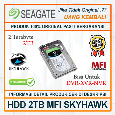 HARDDISK Seagate 2TB Skyhawk MFI HDD Terbaik Untuk DVR~XVR~NVR Bergaransi