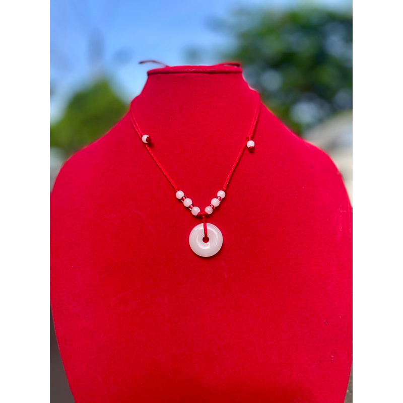 Kalung Liontin Batu Giok Putih Asli