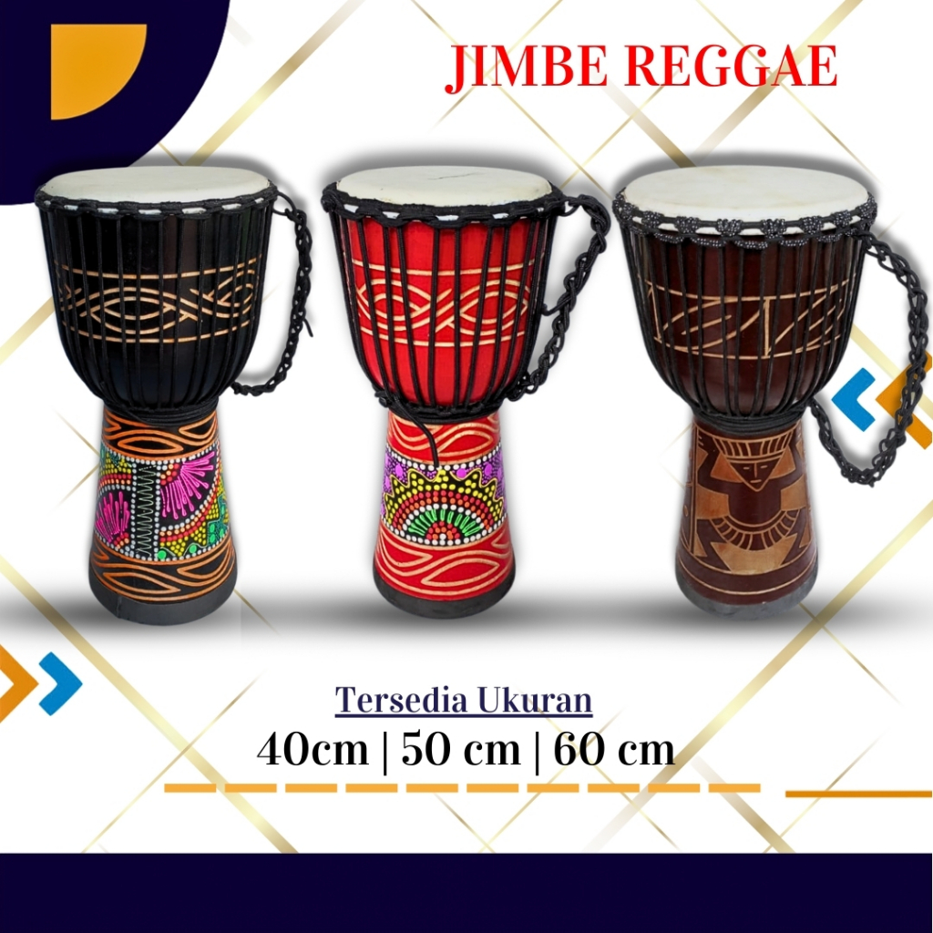 Bisa COD  Bayar ditempat Jimbe Jumbo ukuran 50 cm Alat Musik Tradisional njimbe murah