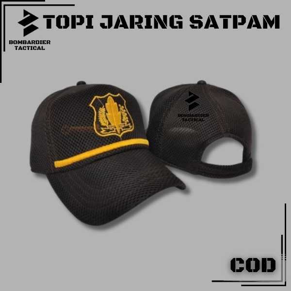 Topi import bahan berkualitas Velcro | Topi Army | Topi Tactical Topi baseball Satpam jaring double 