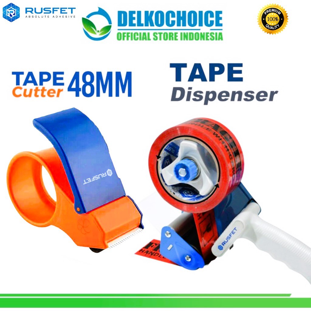 

Alat Potong Lakban Tape Cutter RUSFET | Alat Pemotong Tape Dispenser Cutter RUSFET Premium