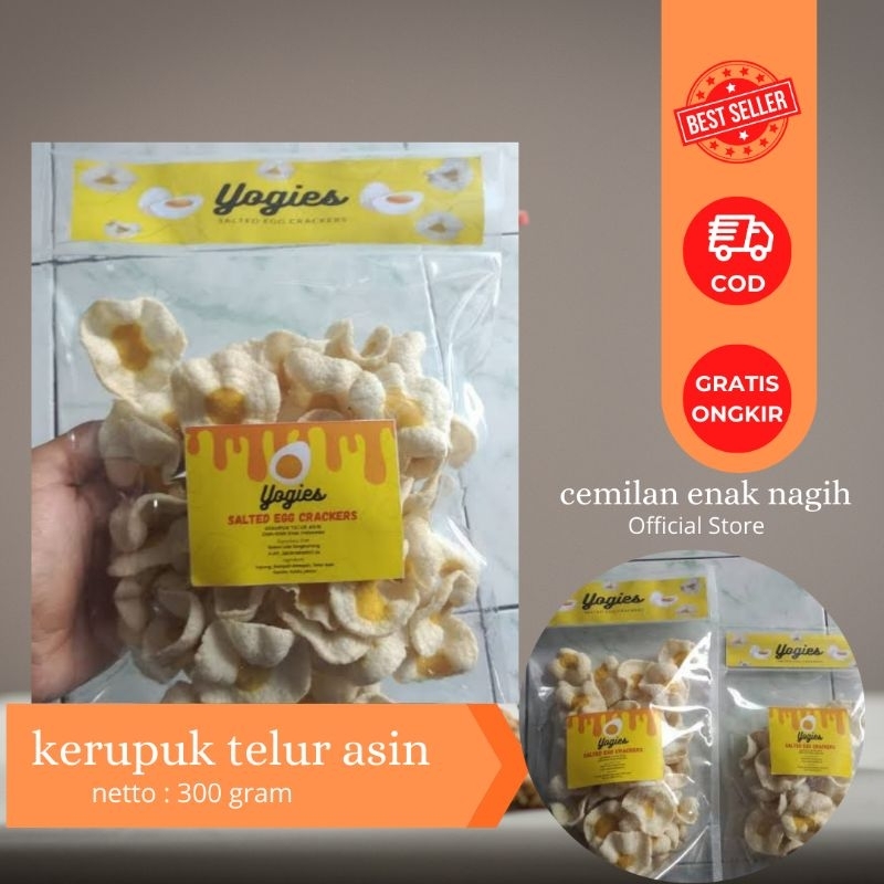 

kerupuk telur asin mantap gurih yogies karawang