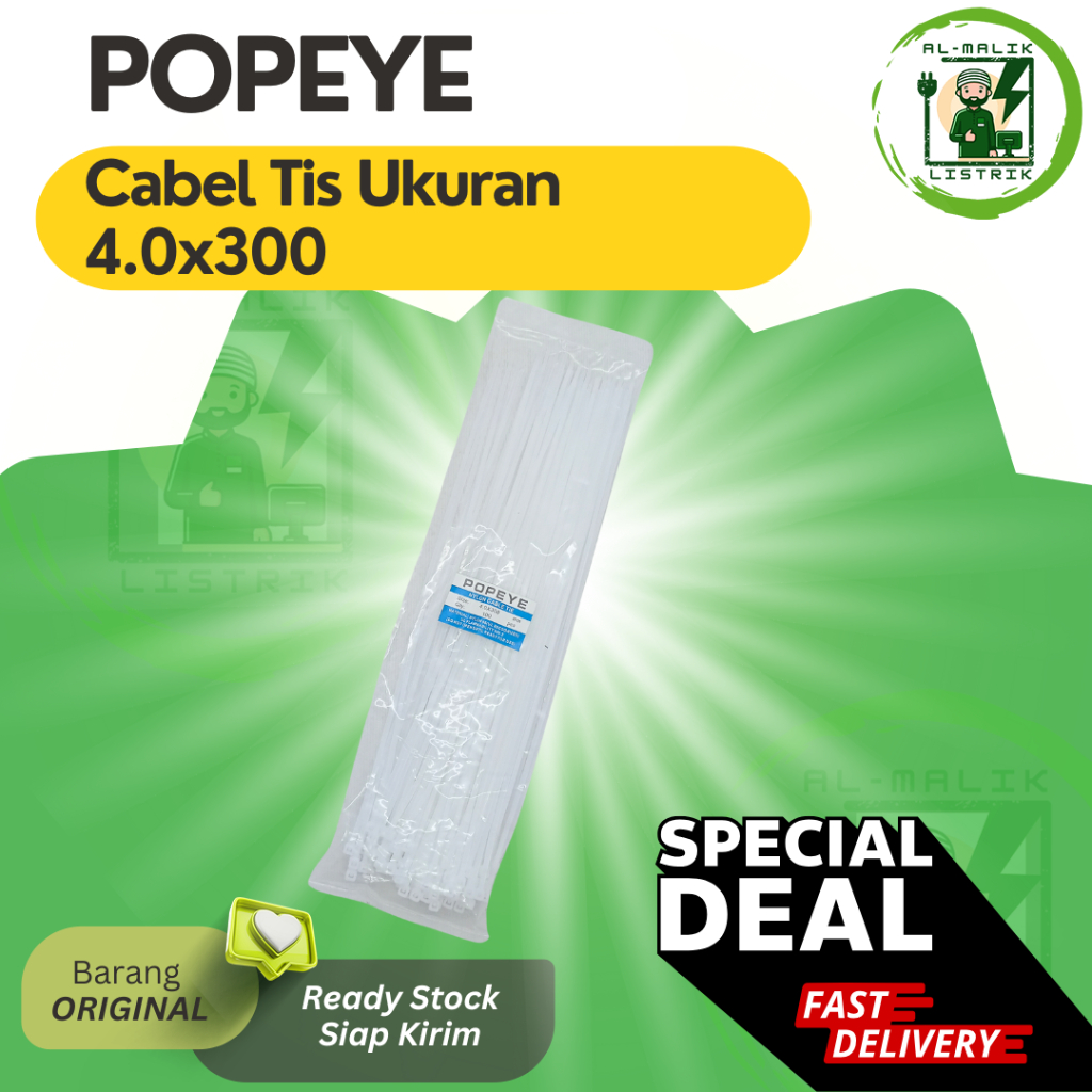 

Cabel Tis Ukuran 4.0x300 Jml 100pcs Warna Putih