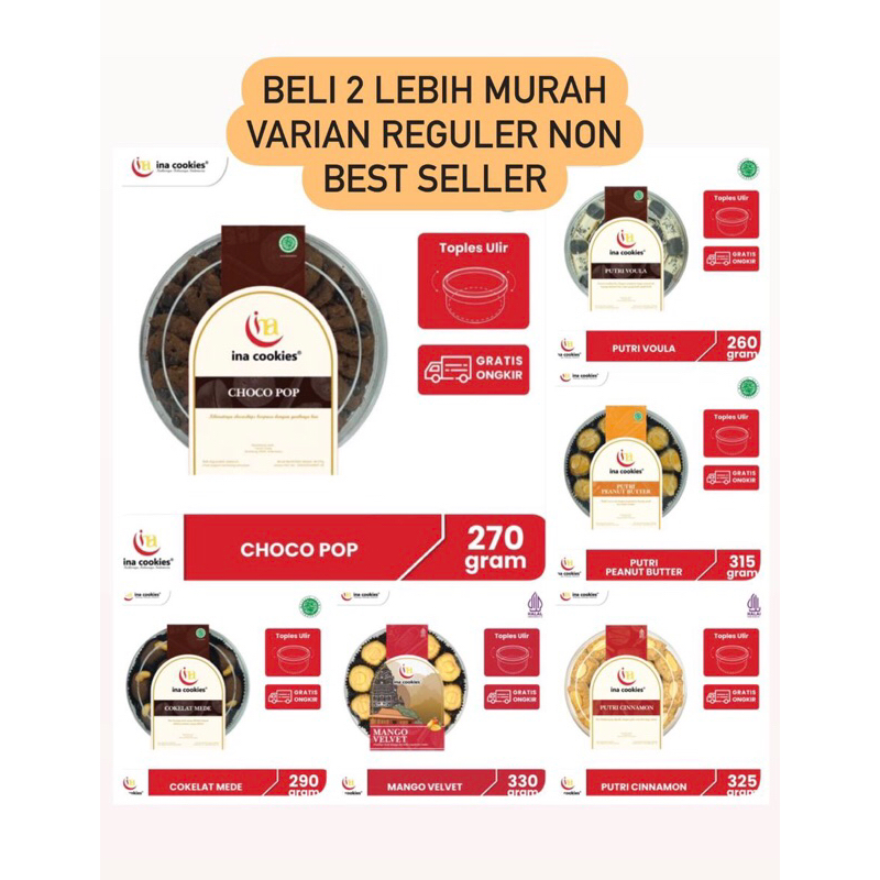 

INA COOKIES REGULER(GOJEK/GRAB/SHOPEE SAMEDAY/INSTAN/EKSPEDISI/CARGO)