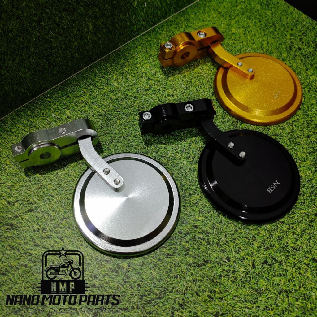 Spion Supermoto Cembung NSB Racing Model Bulat Mini PNP CRF KLX D-TRACKER WIN KLASIK BEAT VARIO DLL