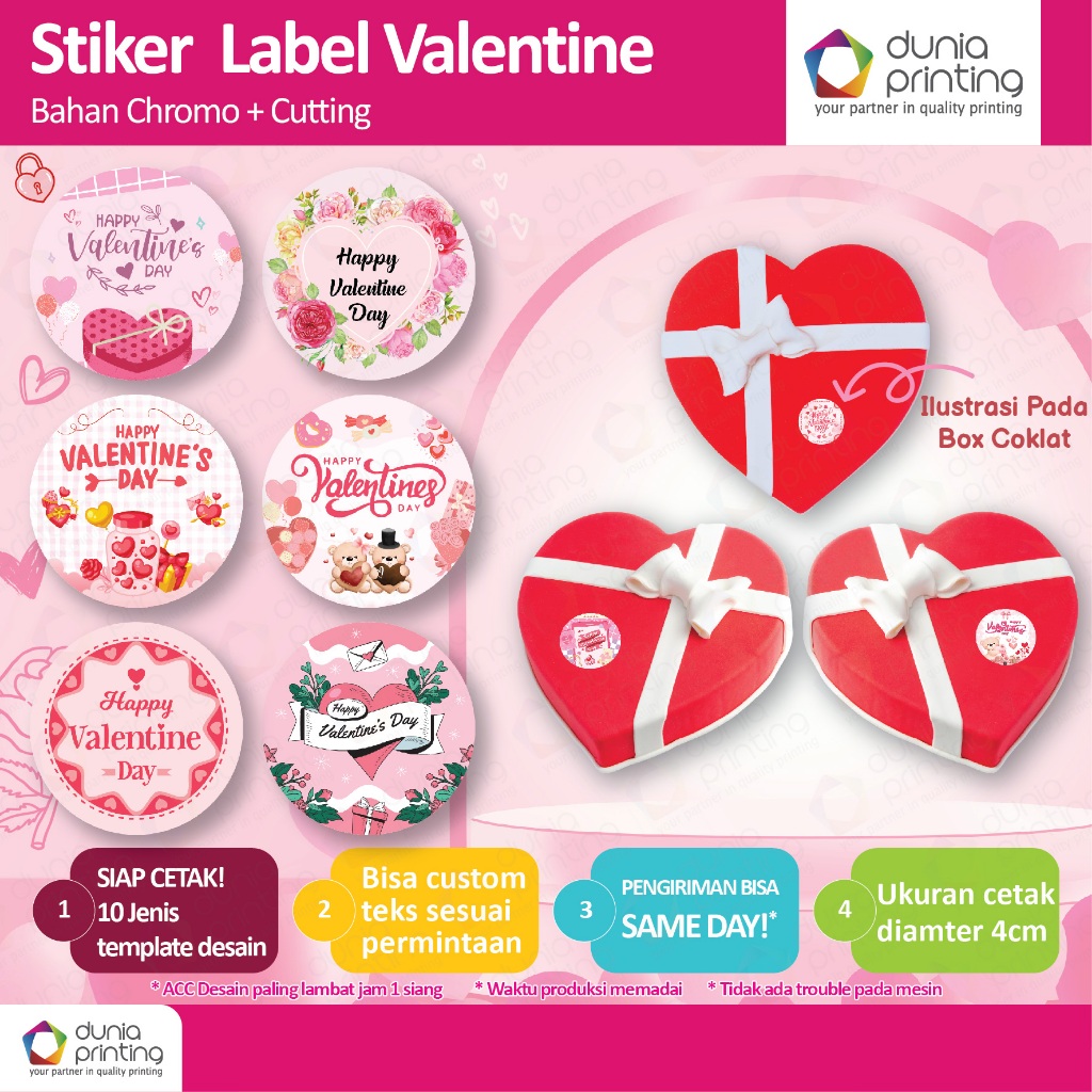 

Stiker Valentine ekonomis 4 cm