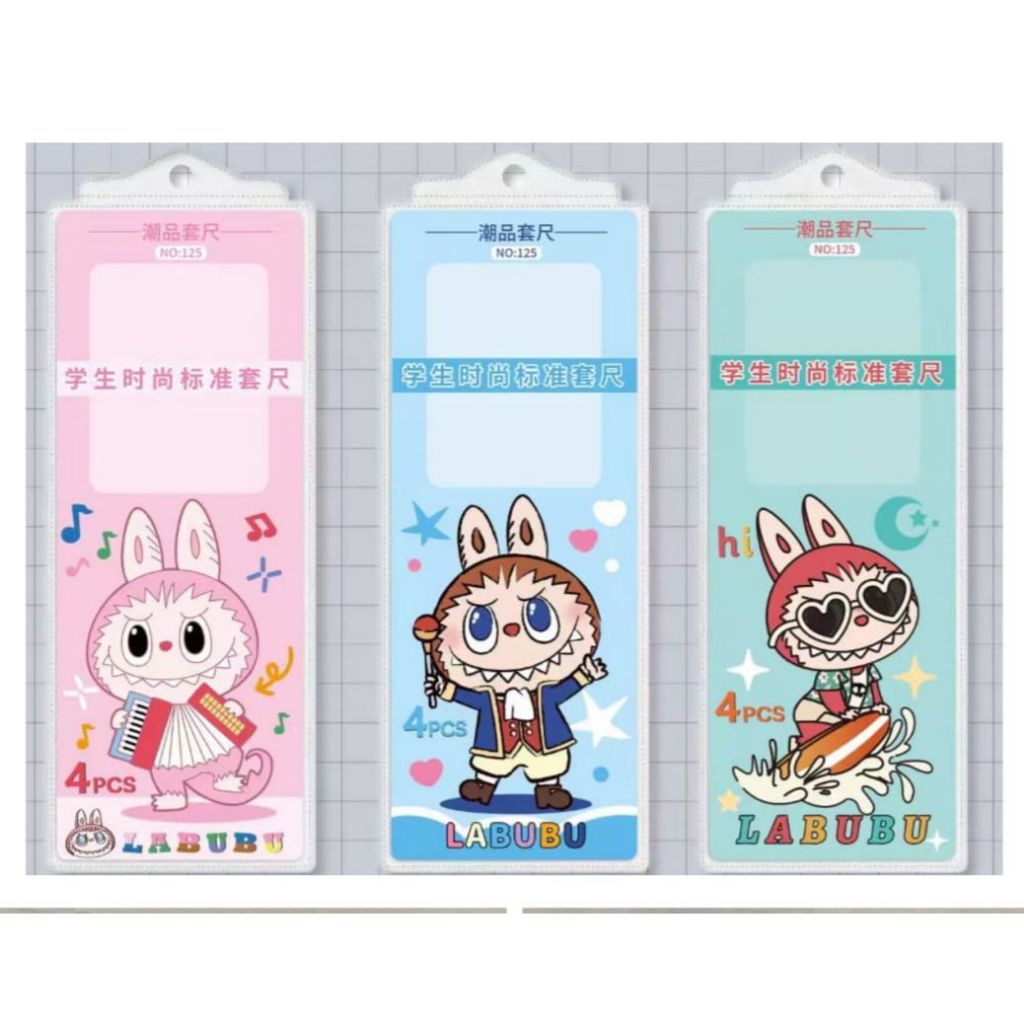 

Ruler Set Labubu Sanrio Karakter Penggaris Set isi 4 Model Penggaris Plastik 1 Set Isi 4 Model Garisan - Peralatan Anak Sekolah