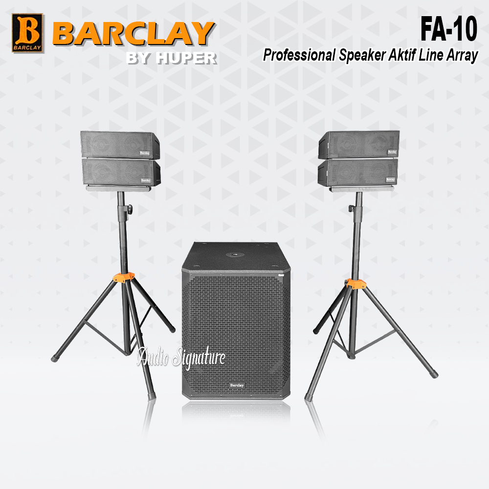 Paket Speaker Aktif Line Array BARCLAY FA 10 | FA10 + Subwoofer 18 Inch Original By HUPER