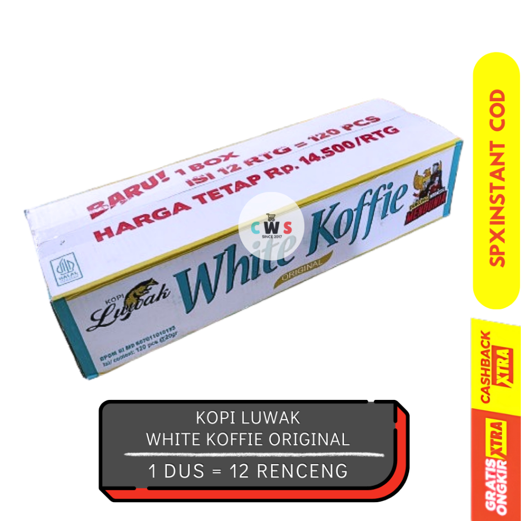 

LUWAK WHITE KOFFIE Original Kopi Instan 3 in 1 Sachet - 1 Dus / 12 Renceng / 120 Pcs