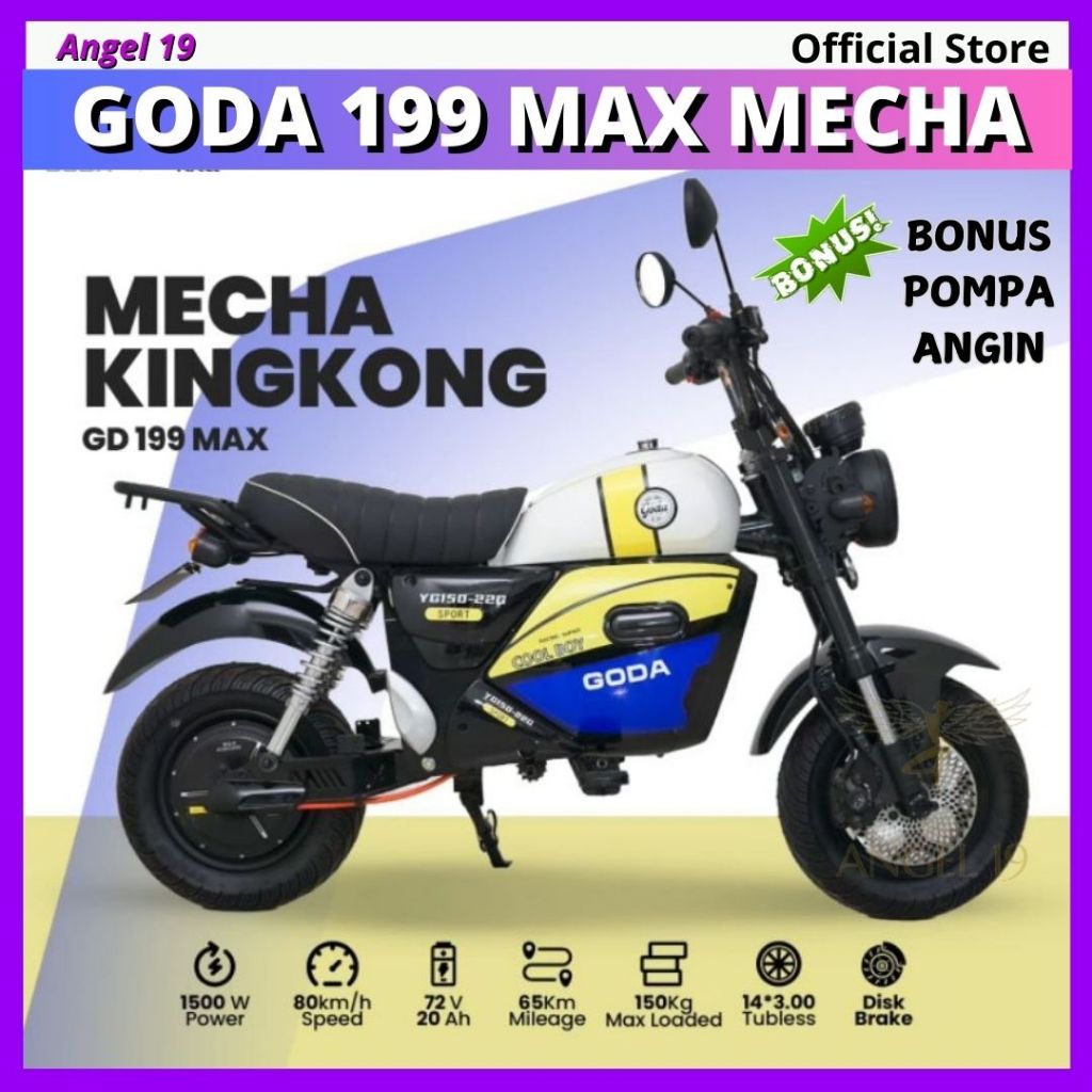 SEPEDA LISTRIK GODA 199 MAX-C RRQ - GODA 199 MAX MECHA KINGKONG POWER 1500W 72V/20AH
