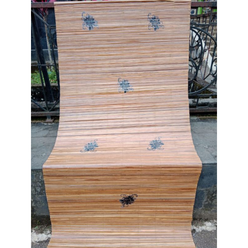 Tirai bambu gulung outdoor 100x200 motif bunga