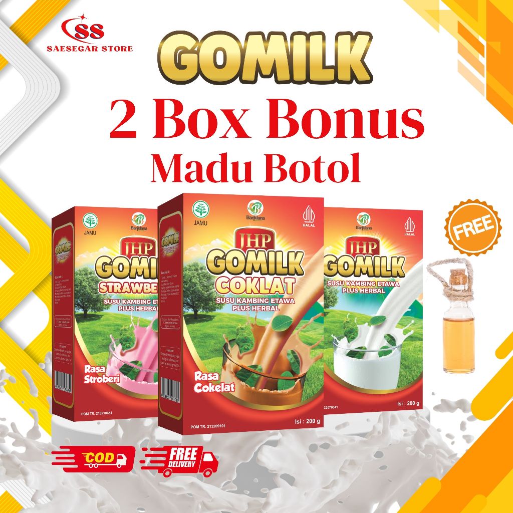 

[GOMILK 2 KOTAK FREE MADU BOTOL] Susu Kambing Etawa Atasi Nyeri Sendi Asam Lambung Asma Kolesterol