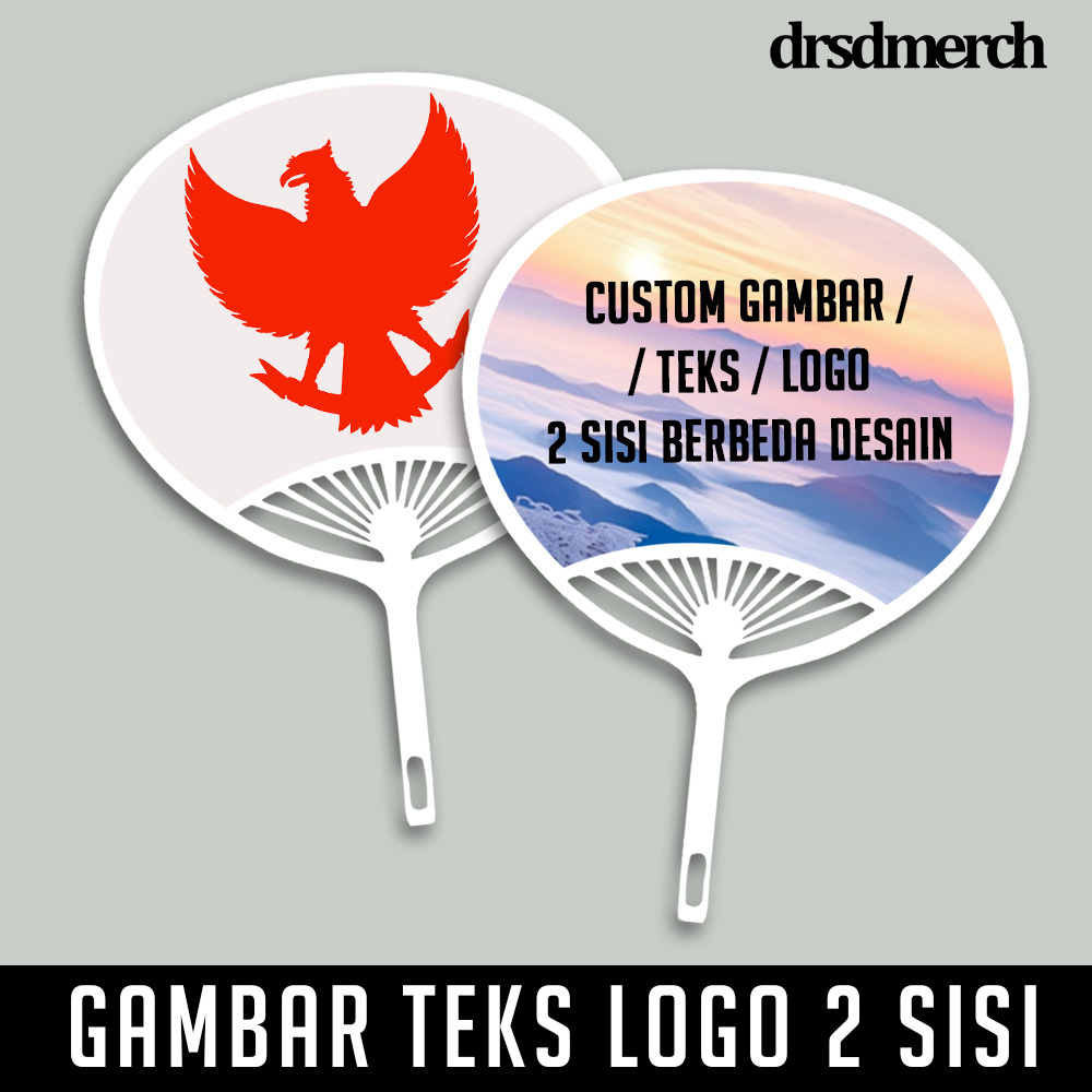 kipas kerang custom 2 sisi kipas jepang souvenir kipas