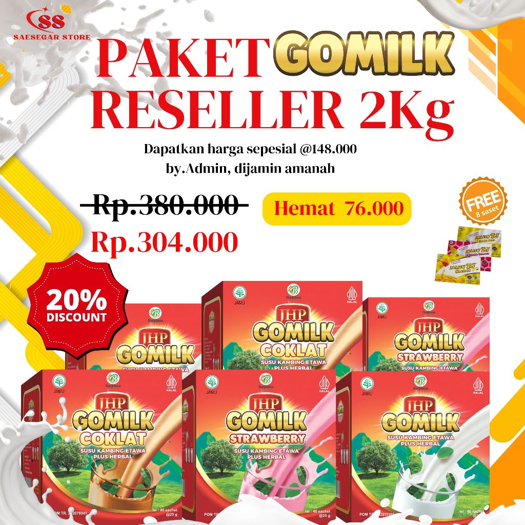 

[GOMILK RESELLER 2KG Free MADU SASET]Susu Kambing Etawa Atasi Asam Lambung Nyeri Sendi