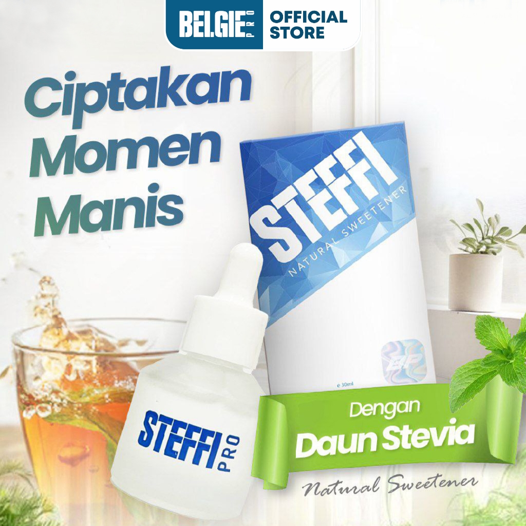 

STEFFI PRO - Pemanis Alami Stevia Tetes 0 Kalori Pengganti Gula Jaga Diet 30ml Halal BPOM