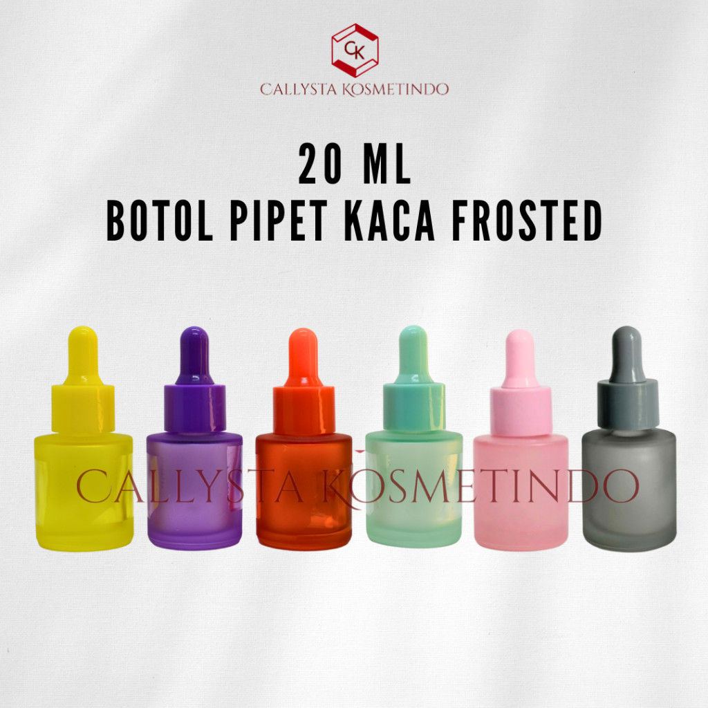 BOTOL PIPET SERUM 20 ML BOTOL DROPPER PIPET KACA FROSTED BERWARNA UNTUK SERUM SKIN CARE