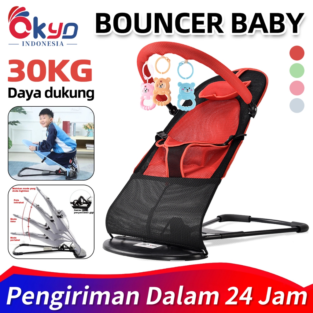 Ayunan Bayi Foldable 3~18Month Baby Balance Chair Rocker Bouncer Chair/Kursi Ayunan /Ayunan Bayi Lipat Baby/Ayunan Bayi /Ayunan Alami Meninabobokan Bayi Untuk Tidur Bouncer Bayi/