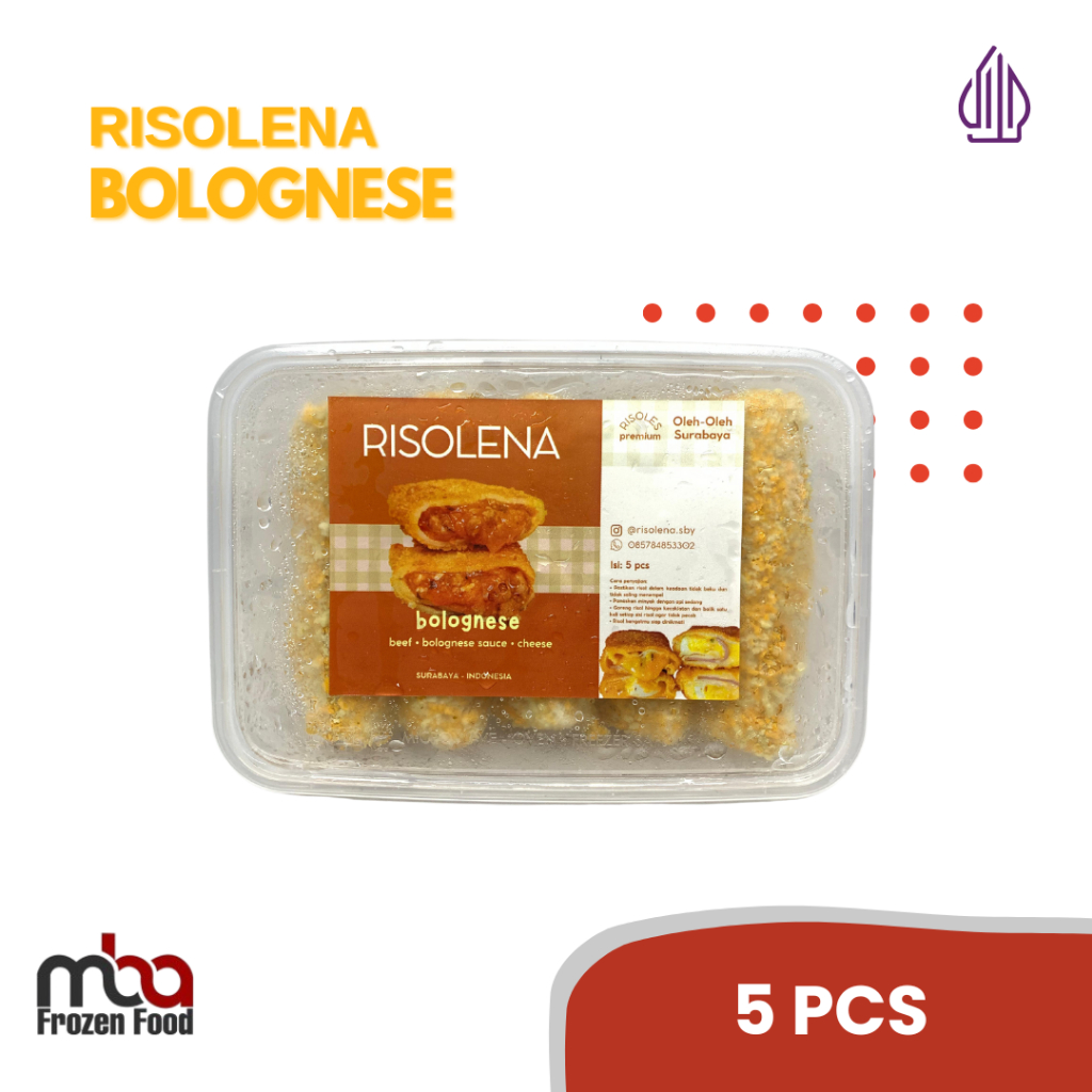 

Risolena Bolognese Dan Smoke Beef Mayo Isi 5pcs /Risolmayo /Risoles /Jajanpasar /Camilan /Frozenfood /Gorengan /Bolognese /Makananringan /Roti /Snack