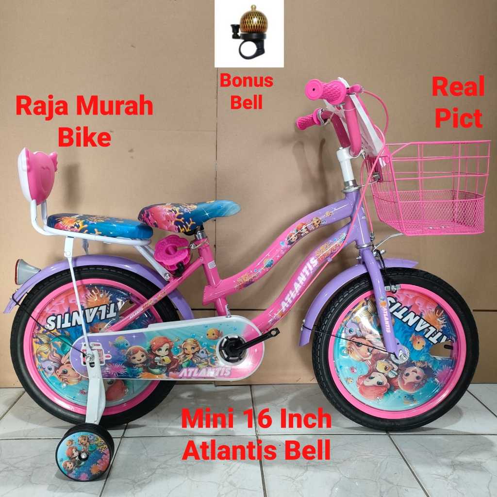 Sepeda Anak Perempuan Mini 16 Inch Atlantis Bell Sepeda Anak Mini Atlantis Bell 16 Inch