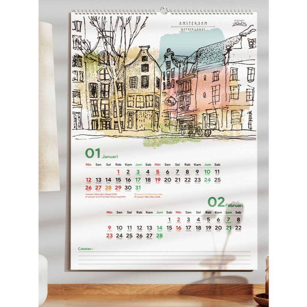 

Kalender 2025 Aesthetic | Kalender Watercolor 2025