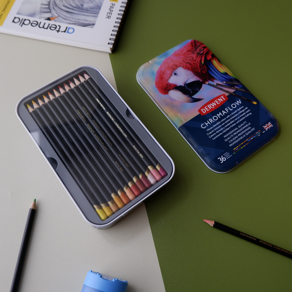

Gramedia Tunjungan : Derwent Chromaflow pencil 36 color metal tin