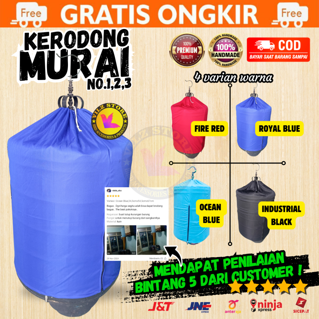 Krodong Kerodong Sangkar Kurungan Murai Kandang Murai Batu No. 1,2,3 Bulat Murah Kualitas Premium