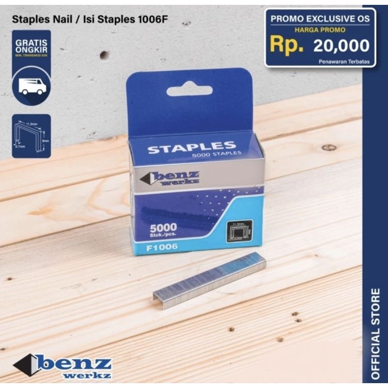 

Isi Staples Tembak 5000 Pcs (1006F 6 mm | 1008F 8 mm)