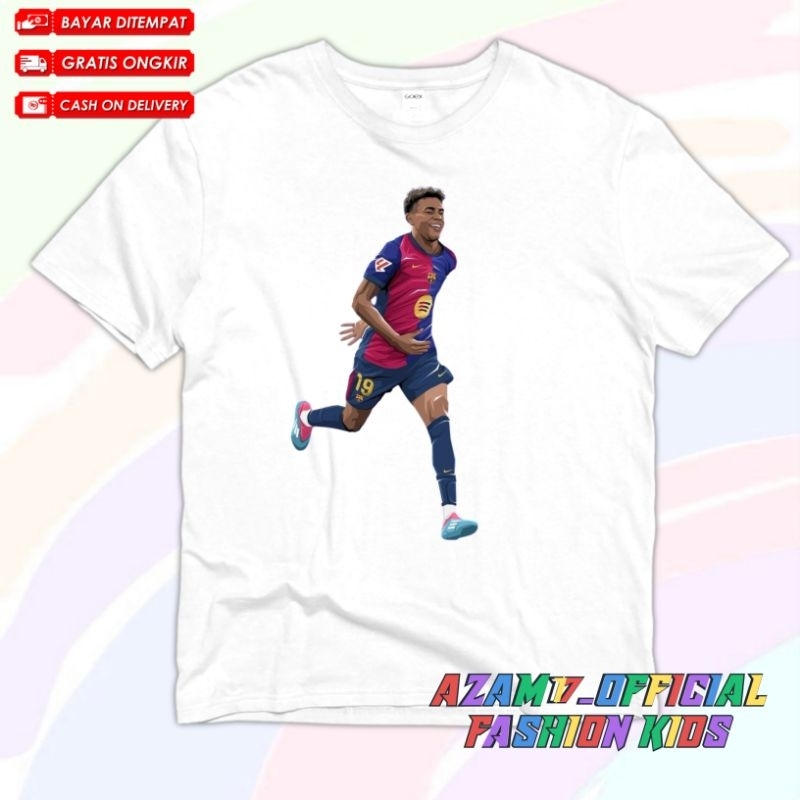 (BISA COD) Kaos Baju Anak Lamine Yamal FC Barcelona Free Nama / Kaos Tshirt Anak Pemain Barcelona La