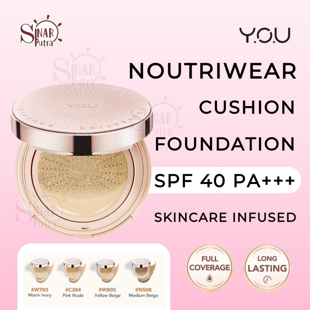 Y.O.U Noutriwear Cushion Foundation SPF 40 PA+++ | Alas Bedak