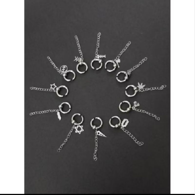 Anting jepit silver ala Korea (harga 1pcs)