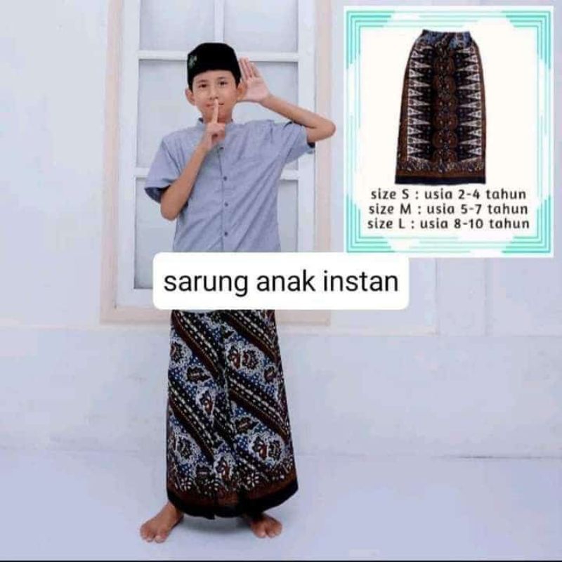 sarung anak instan/sarung anak laki laki umur 2-10tahun/sarung anak murah/sarung batik pekalongan