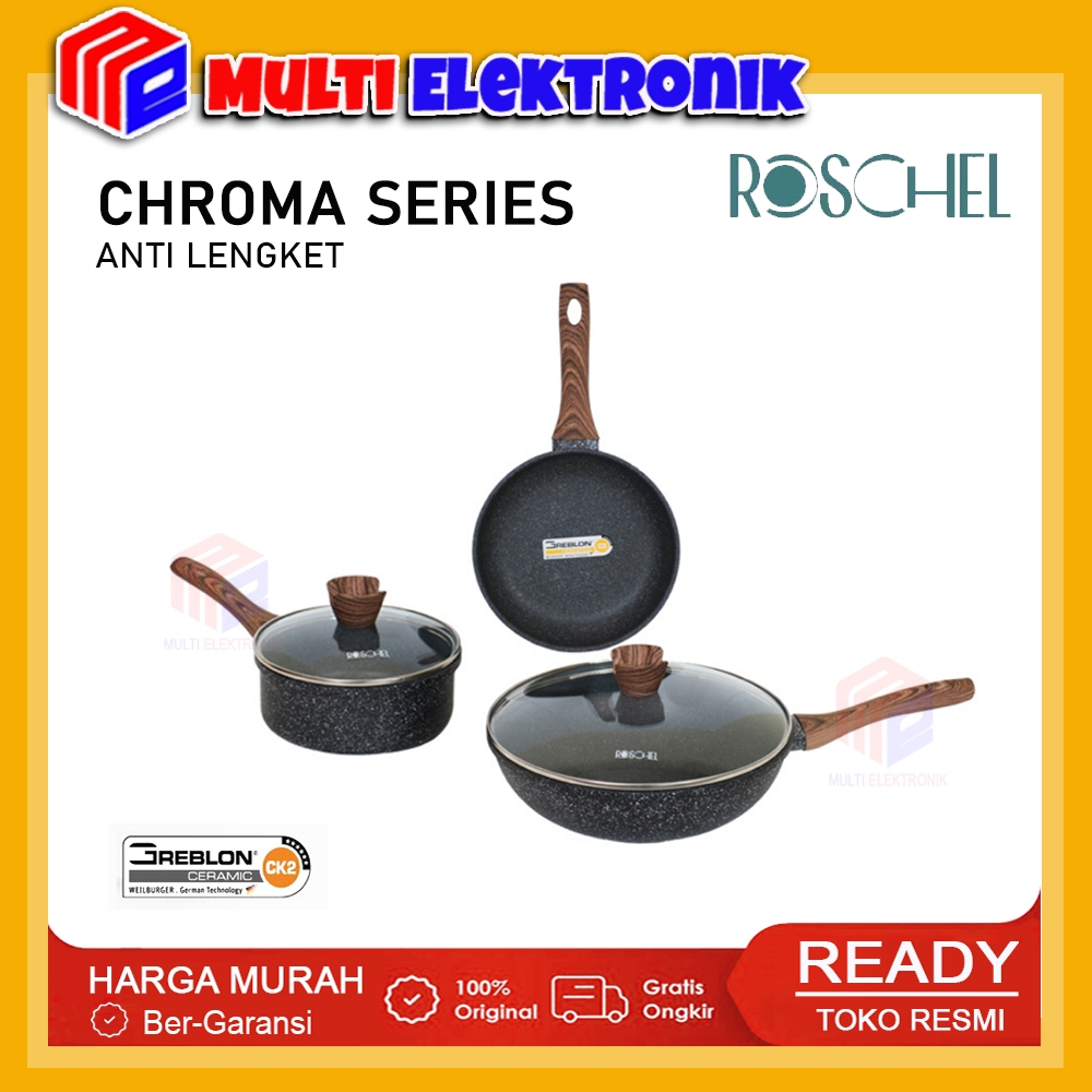 Roschel Panci Chroma Granite Series Greblon Anti Lengket