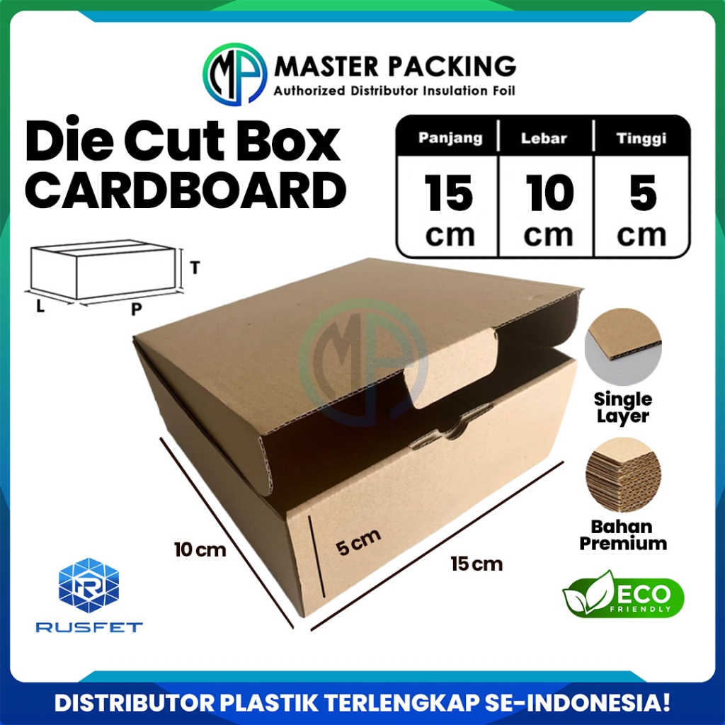 

DieCut Box Kardus Packing 15 X 10 X 5CM Rusfet Kotak Box Hampers Cardboard Dus Polos Harga Ecer