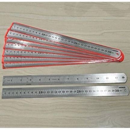 

Penggaris besi 30 cm, stainless steel ruler, penggaris besi