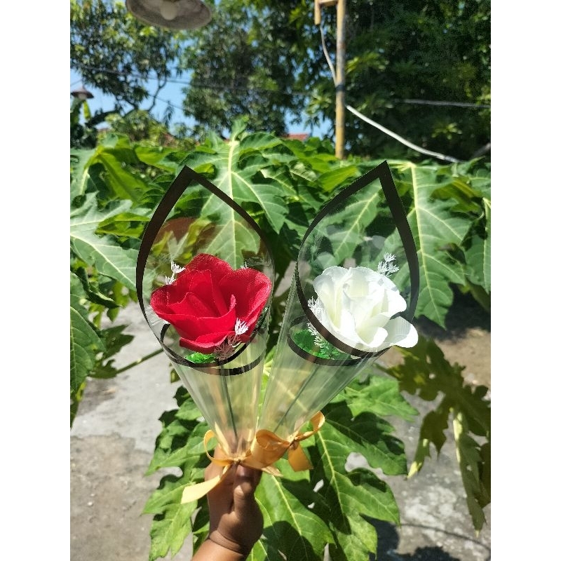 Buket Bunga mawar palsu satuan