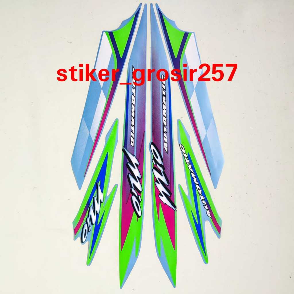 STIKER STRIPING & LIS BODY MIO SPORTY BENDERA 2004 BIRU MUDA