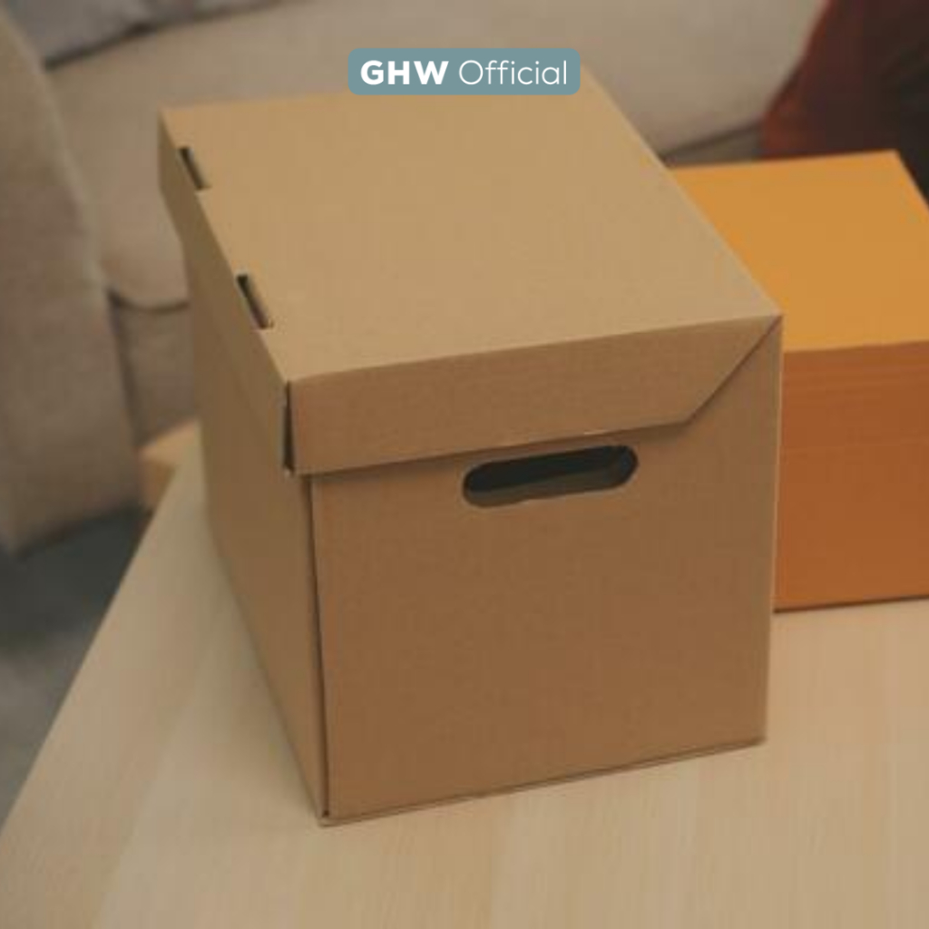 TERLARIS GHW IKEA PAPPIS Kotak dengan penutup KOTAK PENYIMPANAN SERBAGUNA, kardus organizer PA1616