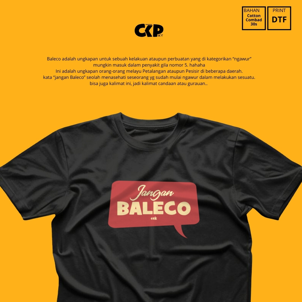 Kaos Hitam Melayu Becakap CKPKT jangan Baleco