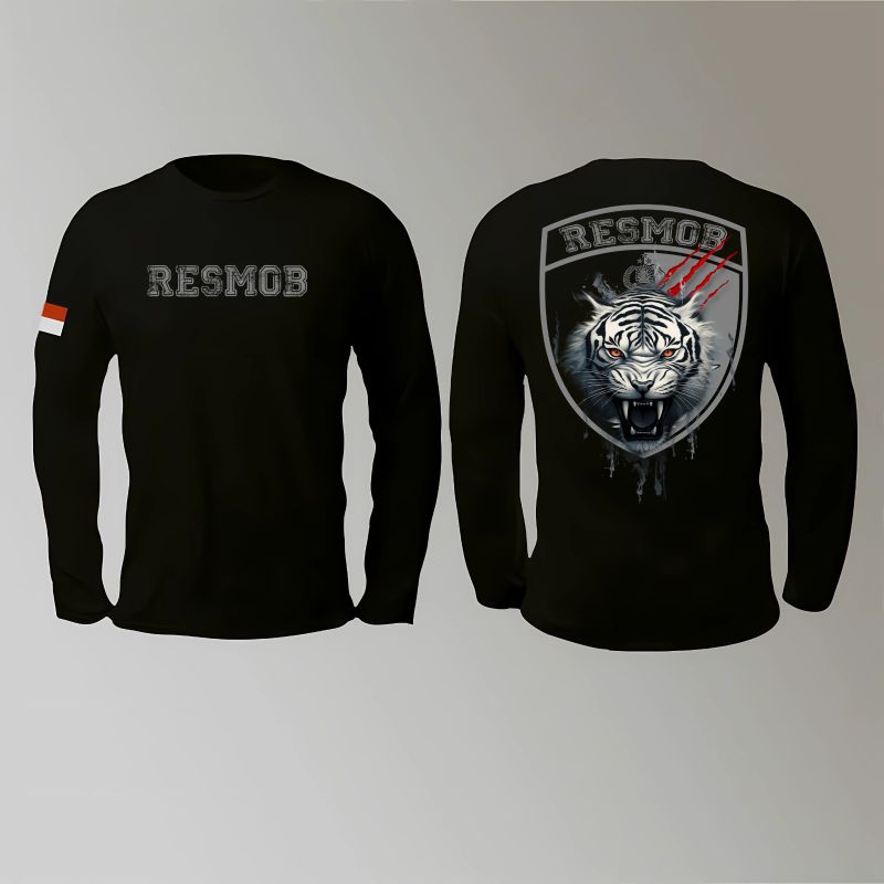 KAOS POLISI RESMOB TANGAN PANJANG HITAM KAOS SEMI FORMAL POLISI RESMOB