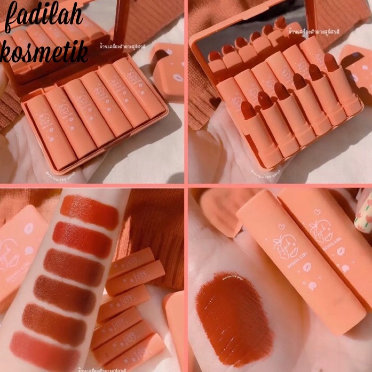 High Quality  6PCS Hasaya Girl Peach Farm Matte Color Velvet Lipstik