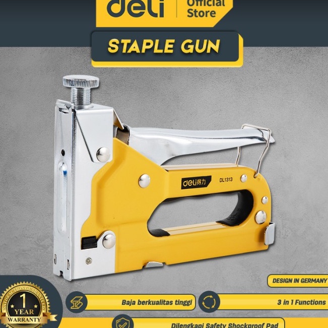 

Top Quality Deli Staple GunStaples Tembak 3 in 1 Chromium molybdenum Bisa 3 Jenis Staples EDL1313 Alat Perkakas