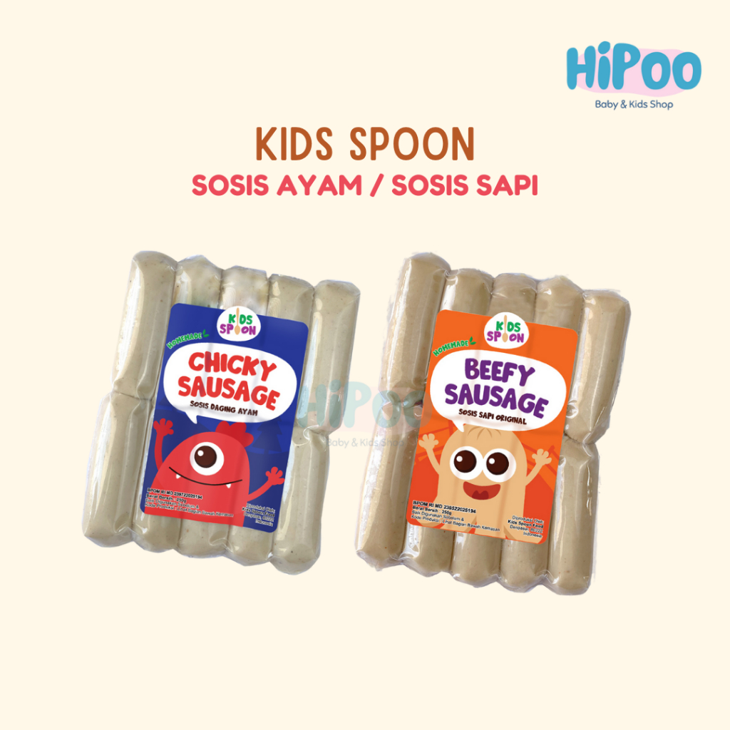 

Kids Spoon Chicky Sausage 250g | Beefy Sausage 250g | Sosis Homemade Tanpa Pengawet
